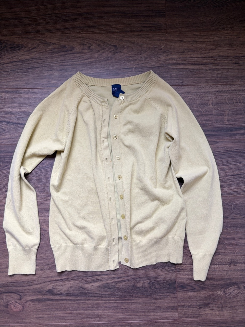 Basic Editions Soft Green Button-Front Cardigan
